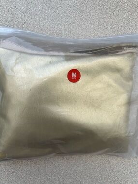 Metallic Gold Pouch with Gold Slip on Shoes